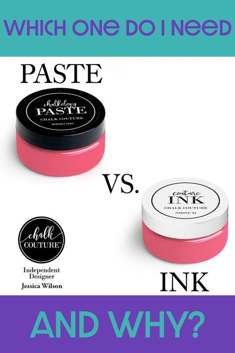 Paste vs Ink. Learn all about Chalk Couture Chalkology Chalk Paste and Chalk Couture Couture Ink. Uses, surfaces to best work with and other FAQs. Diy Chalk Paste For Stencils, Chalk Couture Ink On Shirts, How To Make Chalk Paste, Diy Chalk Paste Recipe, Chalk Couture Projects To Sell, Aluminium Crafts, Chalk Paint Crafts, How To Make Ink, Chalk It Up Fancy