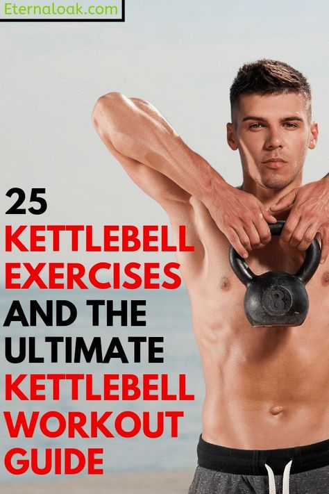 25 Kettlebell Exercises and The Ultimate Kettlebell Workout Guide Fitness Body Men, Kettlebell Workout Video, Kettlebell Workout Routines, Best Kettlebell Exercises, 300 Workout, Full Body Kettlebell Workout, Kettlebell Exercises, Fitness Routines, Kettlebell Training