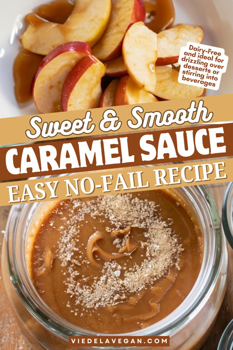 vegan caramel recipe Dairy Free Caramel, Vegan Caramel Sauce, Berry Cheesecake Recipes, Mason Jar Desserts, Caramel Recipe, Vegan Baking Recipes, Homemade Sauce Recipes, Fall Brunch, Vegan Caramel