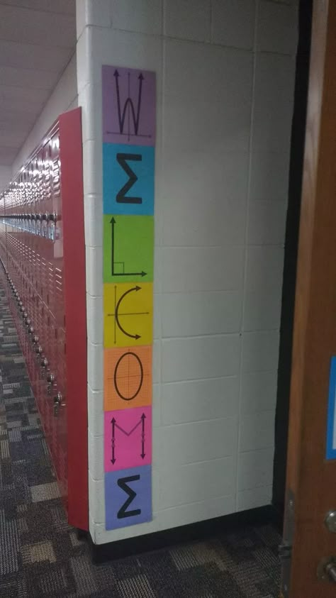 2018-2019 High School Math Classroom Decorations | Math = Love Math Decorations Ideas, Math Door Decorating Ideas, Math Door, High School Math Classroom Decorations, Math Decorations, Math Bulletin Boards, High School Math Classroom, Math Classroom Decorations, Middle School Math Classroom