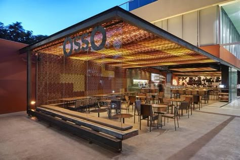 OssO Restaurant | Gustavo Penna Architect and Associates; Photo: Jomar Bragança | Archinect Outdoor Restaurant Patio, Restaurant Exterior Design, Cafe Exterior, Restaurant Exterior, Bar Exterior, Outdoor Restaurant Design, Restaurant Patio, Decoration Restaurant, Outdoor Cafe