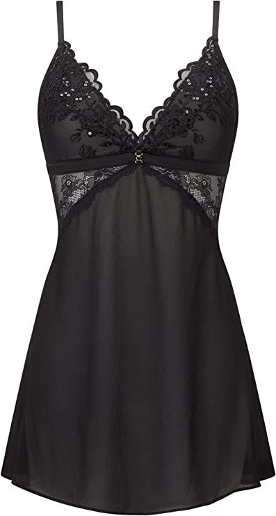 Look like an angel, and feel like a vixen with the Icon Lace Chemise. With a plunging neckline, embroidered detail and sheer chiffon skirt, this babydoll nightie is sure to open some eyes. COMFORTABLE & STYLISH: The nightdress is made from floaty, sheer chiffon; the pulse-racing plunge neckline gives your assets the attention they deserve, with a jewel sparkle and under-bust lace for a fabulously flirty finish. 83% Polyester; 15% Polyamide, 2% Elastane, Excluding trims Hand Wash Only Black Lace Sleepwear, Look Like An Angel, Black Babydoll, Ann Summers, Night Dress For Women, Under Clothing, Cute Lingerie, Nightwear Women, Lace Babydoll