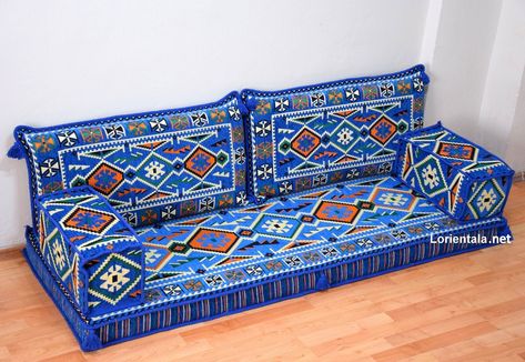 Arabic Sofa Set, Floor Seating, Floor Couch Moroccan, Kilim Rug, Ottoman Couch, Living Room Furniture,Oriental Home Decor, Meditation couch by LorientalaHN on Etsy Arabic Seating, Ottoman Couch, Arabic Sofa, Turkish Home Decor, Ethnic Furniture, Turkish Home, Handmade Sofa, Backrest Pillows, Rug Ottoman