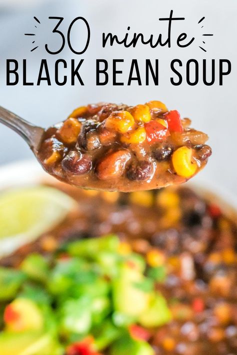 Weight Watchers Black Bean Soup, 5 Ingredient Black Bean Soup, Soup With Black Beans And Corn, Vegetable Black Bean Soup, Vegan Soup Beans, Southwestern Black Bean Casserole, Mexican Bean Stew, We Cook Vegan, Easy Healthy Soup Recipes Vegetarian