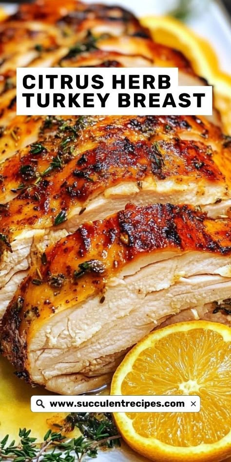 Try this Roasted Citrus Herb Turkey Breast for a fresh take on a classic dish! The zesty citrus and fragrant herbs create a beautifully seasoned, tender turkey perfect for any occasion. Best Turkey Breast Recipe, Citrus Herb Roasted Turkey, Thanksgiving Turkey Breast, Juicy Turkey Recipe, Best Roasted Turkey, Herb Roasted Turkey Breast, Best Turkey Recipe, Cooking Turkey Breast, Herb Roasted Turkey