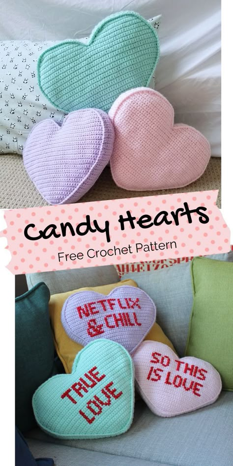 Crochet 3d Heart, Crochet Sweets, Crochet Diys, Making Blankets, Valentine Crochet, Crochet Candy, Crochet Valentine Patterns, Crochet Valentines, Crochet Valentine