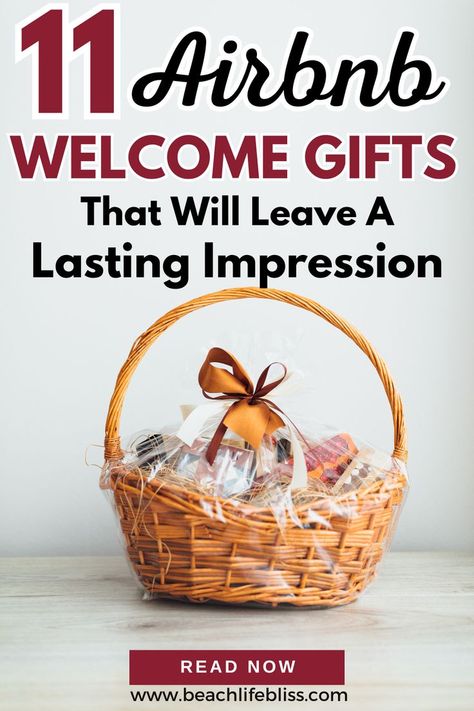 As Airbnb hosts, a gift basket is a great way to go the extra mile in the guests eyes. If you are striving to get all the positive reviews you can, consider leaving a welcome package of some soft the each group of guests. #airbnb #welcomegift #superhost Air B N B Welcome Basket, Vrbo Gift Basket Ideas, Vacation Rental Welcome Basket, Beach Welcome Basket, Welcome Package Guest, Tenant Welcome Basket, Welcome Boxes For Hotel Guests, Airbnb Welcome Basket Ideas, Airbnb Guest Gifts