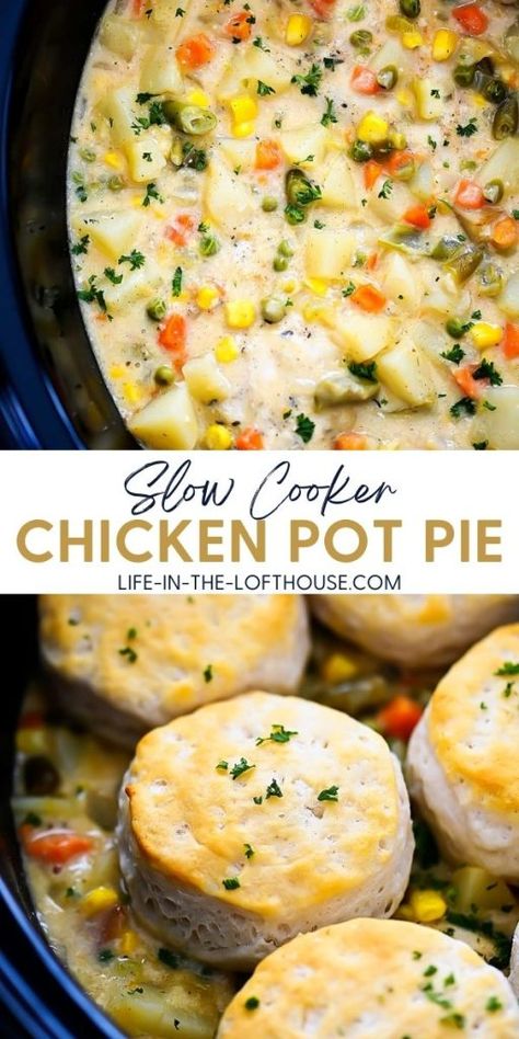 Chicken Pot Pie Recipe Slow Cooker, Slow Cooker Chicken Pot Pie Healthy, Chicken Pot Pie Crock Pot Healthy, Yule Dishes, Chicken Pot Pie Healthy, Chicken Pot Pie Slow Cooker, Pot Pie Healthy, Biscuits For One, Pregnant Recipes