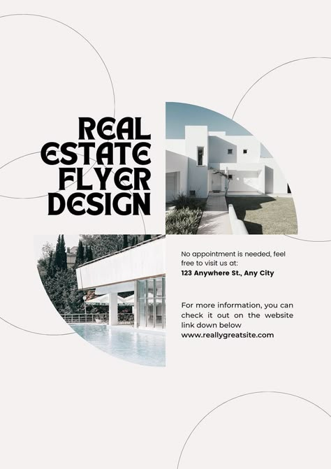 Realestate Design Poster, Real Estate Posters Design, Flyer Real Estate Design, Creative Flyers Design, Real State Graphic Design Poster, Flyer Inspiration Design, Architecture Flyer Design, Real Estate Flyer Design Creative, Real Estate Poster Design Creative