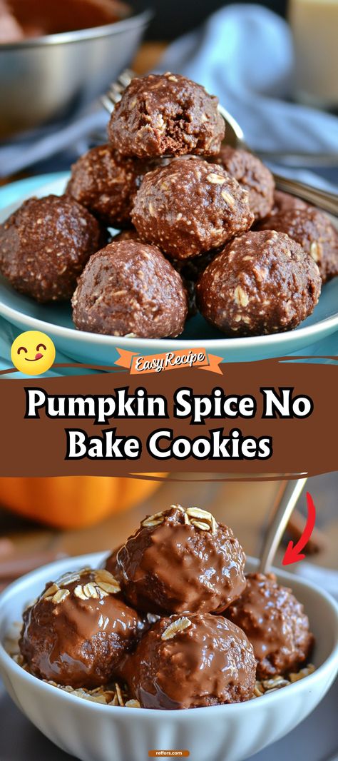 Whip up these Pumpkin Spice No Bake Cookies in a flash. With no oven needed, they blend the quintessential fall flavors with the ease of preparation—ideal for a quick, satisfying treat. #NoBakeCookies #PumpkinSpice #QuickDessert Pumpkin Spice No Bake Cookies, Pumpkin No Bake Cookies, Pumpkin No Bake, Pumpkin Spice Blend, No Bake Cookies Recipe, Cookies No Bake, Chicken Cake, Cookies For Christmas, Dessert Spread