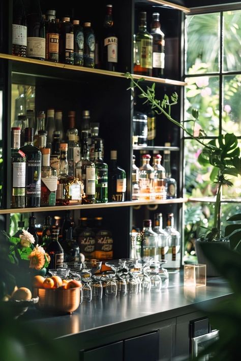 Elevate your entertaining space with our 5 Tips for Achieving a Stunning Home Bar Aesthetic. Discover chic design ideas to impress guests! Home Small Bar Ideas, Apothecary Bar Design, Bar Mirror Ideas, Home Bar Aesthetic, Small Bar Ideas, Home Bar Ideas, Bar Aesthetic, Home Bar Setup, Bar Inspiration