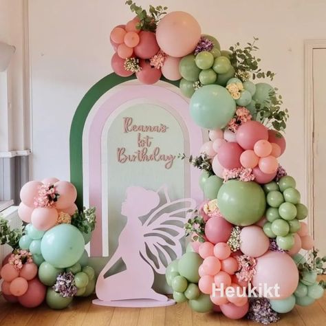 Amazon.com: Fairy Party Decorations - 145 Pcs Fairy Birthday Party Supplies Balloon Garland Arch, Pink Green Balloon Arch For Butterfly Fairy Garden Birthday Baby Shower Spring Tea Wedding Decorations : Home & Kitchen Sage Green Balloon Garland, Fairy Birthday Themes, Fairy Theme Birthday Party, Green Balloon Garland, Butterfly Baby Shower Decorations, Balloon Birthday Themes, Fairy Party Decorations, Balloons For Wedding, Butterfly Themed Birthday Party