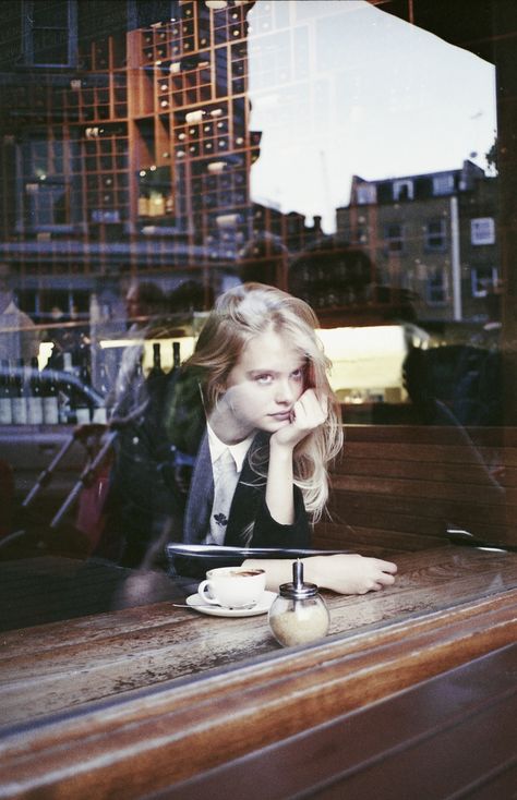 Hand On Table, Cafe Society, Street Portrait, Coffee Girl, Pretty Pins, Drink Coffee, Street Photo, On Film, How To Pose