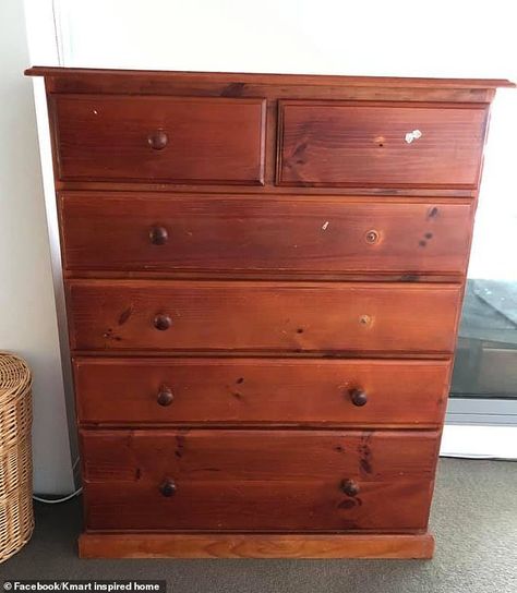 Pine Drawers Makeover, Pine Chest Of Drawers Makeover, Old Chest Of Drawers Makeover, Chest Of Drawers Makeover Diy, Chalk Paint Chest Of Drawers, Refurbished Chest Of Drawers, Old Chest Of Drawers, Drawers Makeover, Brown Chest Of Drawers