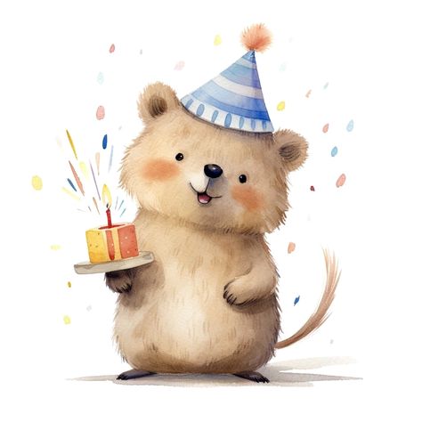 Birthday Hat Drawing, Happy Birthday Animals, Birthday Cake Illustration, Happy Birthday Drawings, Hat Drawing, Happy Birthday Illustration, Drawing Logo, Oliver Jeffers, Birthday Greetings Funny