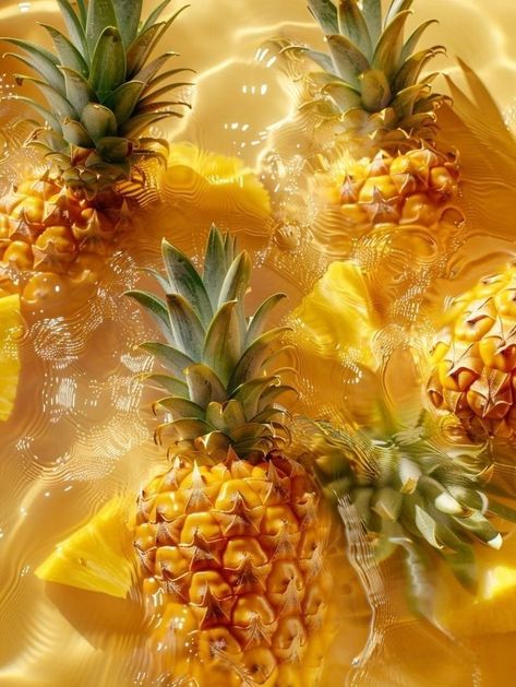 Tropical Fruits Aesthetic, Pineapple Aesthetic, Tropical Fruit Photography, Aesthetic Fruits, Pineapple Backgrounds, Ukulele Design, Pineapple Wallpaper, Pineapple Water, Jelly Wallpaper