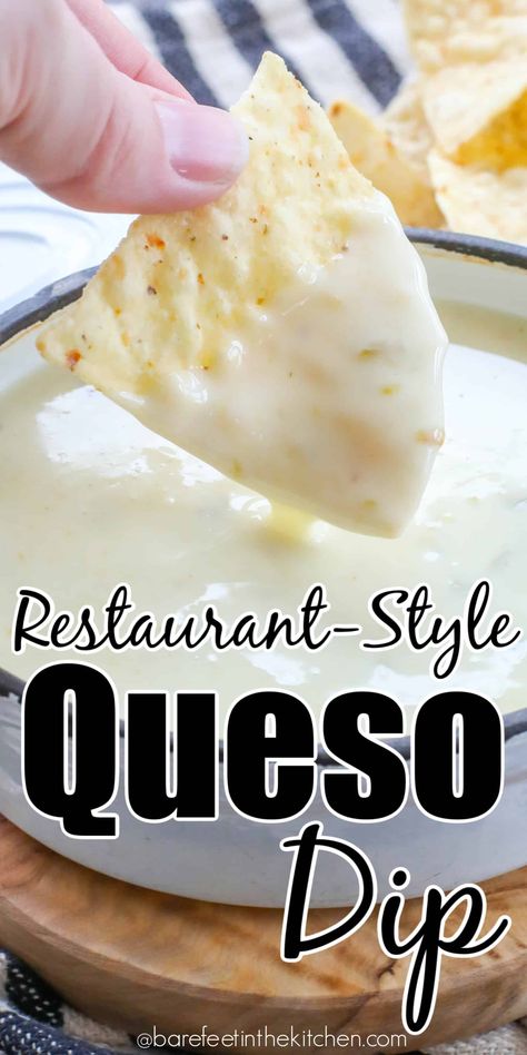 The BEST Queso Blanco Dip Great Party Snacks, Restraunt Style Queso Dip, Quest Dip With Meat, How To Make Queso Blanco, Restaurant White Queso Dip, Restaurant Queso Dip Crockpot, Stove Top Queso Dip, Quamolie Dip, How To Make Queso Dip Easy