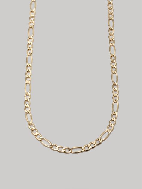 14kt Yellow Gold Hollow Figaro Chain Necklace Width: 3.5mm Lobster Clasp Length: 18" Made in Italy Gold Chain Women, Hope Core, Nice Jewelry, Jewelry Board, Figaro Chain Necklace, Jewelry Boards, Figaro Chain, Figaro Chains, Recycled Gold