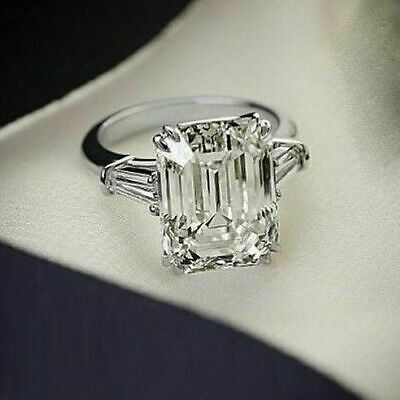 Double Diamond Ring, Emerald Cut Diamond Engagement, Emerald Cut Diamond Ring, Emerald Cut Rings, Emerald Cut Diamond, Dream Engagement Rings, Three Stone Engagement, Emerald Engagement, Three Stone Engagement Rings