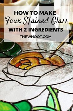 How To Make Faux Stained Glass With Acrylic Paint And Glue | WHOot | Making stained glass, Stained glass crafts, Stained glass diy Diy Stained Glass Window, Diy Staining, Glass Window Art, Glass Painting Designs, Stained Glass Paint, Making Stained Glass, Glass Diy, Stained Glass Diy, Stained Glass Crafts