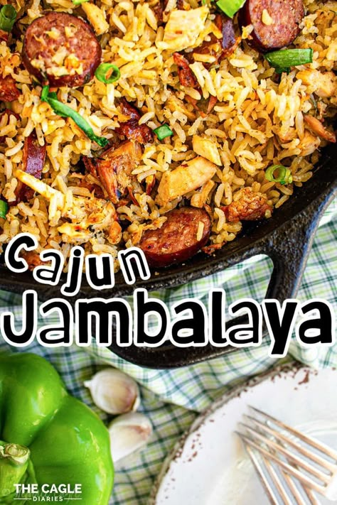 A Cajun Jambalaya Recipe that is popular at most festivals and for mardi gras. You'll find the street vendors selling this with some white beans. It's comfort food for Cajuns and this recipe is one cooked by generations of Cajuns in our family. Oven Baked Jambalaya Recipe, Brazilian Sausage Recipes, Authentic Jambalaya Recipe Louisiana, Lousianna Cajun Food, Louisiana Recipes Cajun Cooking, Cajun Jambalaya Recipe Louisiana, Authentic Cajun Jambalaya Recipe, Dutch Oven Jambalaya Recipe, Brown Jambalaya Recipe