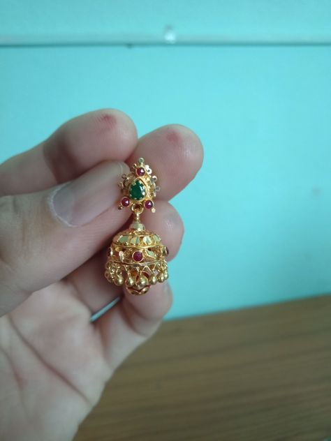 Small Buttalu Earrings Gold, 4 Grams Gold Ear Rings, 3 Grams Gold Earrings Indian, Buttalu Earrings Gold, Gold Buttalu, Temple Jewellery Earrings, Small Earrings Gold, Gold Earrings Indian, Simple Gold Earrings