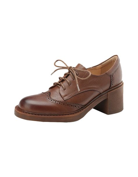 Oxford Shoes Women's Outfit, Style Oxford Shoes, Best Comfortable Shoes, Oxford Shoes For Women, Women's Oxford Shoes, Oxford Shoes Heels, Retro Boots, Brown Oxford Shoes, Oxford Shoes Style