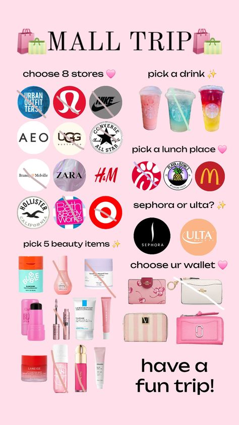 Have fun shopping!!! Shopping Aesthetic List, Shopping Spree Ideas, Target Shopping Spree, What To Get At The Mall, Senior Year Fun, Beauty Shopping List, Making A Gift Basket, Girly Christmas Gifts, Bloxburg Decals Codes Aesthetic