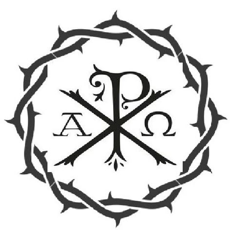 If i ever got a tattoo i would get this Chi Rho symbol. I made this with the crown of thorns around i think it looks great! Chi Rho Tattoo, Catholic Tattoos, Catholic Symbols, Bible Verse Tattoos, Chi Rho, Lion Head Tattoos, Religious Tattoos, Geniale Tattoos, Tatuaje A Color