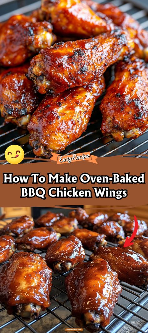 How To Make Best Oven-Baked BBQ Chicken Wings Bbq Chicken On A Stick, Oven Baked Grilled Chicken, Crispy Baked Bbq Chicken Drumsticks, Chicken Wings With Honey And Soy Sauce, Yum Yummy Recipes Chicken Wings, Oven Baked Barbecue Chicken Wings, Party Chicken Wings Oven Baked, Best Bbq Chicken Wings, The Best Bbq Chicken