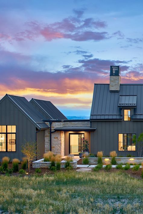 Multi Cabin Compound, House Exterior Finishes, Nova Scotia House, Mountain Farmhouse Exterior, Modern Roofline, Dream Farmhouse Exterior, Architectural Farmhouse, Contemporary Barn House, Nova Scotia Architecture