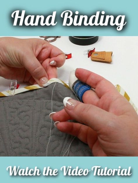 Hand Binding a Quilt - Sew Much Moore Hand Sewn Quilt Binding, Binding Tips, Binding A Quilt, Hand Binding, Quilt Binding Tutorial, Quilting Squares, Hand Quilting Patterns, Stitch Binding, Sewing Binding