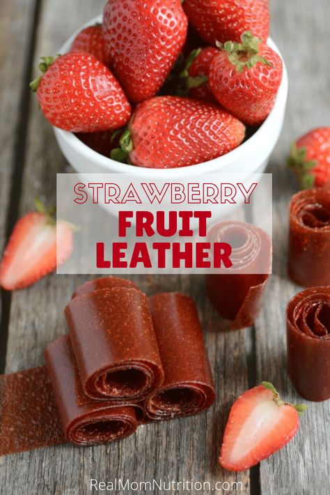 Skip the boxed fruit roll-ups and make your own with this recipe for Strawberry Fruit Leather that uses real fresh fruit and honey.  #fruitrollups #snacksforkids #fruitsnacks #lunchboxideas #realmomnutrition Strawberry Fruit Leather, Rethink Your Drink, Fruit And Honey, Homemade Fruit Leather, Fruit Leather Recipe, Fruit Roll, Fruit Leather, Snack Craving, Fruit Roll Ups