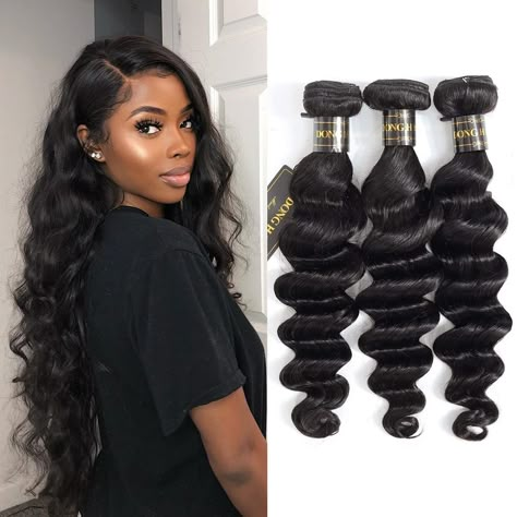 Loose Wave Bundles, Color Hair Extensions, Deep Wave Bundles, Natural Color Hair, Hair Natural Color, Loose Deep Wave, Crimped Hair, Loose Waves Hair, Deep Wave Hairstyles