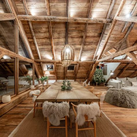 French Ski Chalet | Emma Wood Interiors French Ski Chalet, Chalet Dining Room, Ski Chalet Interior, Chalet Interior, Ski Chalet, Wood Interiors, French Farmhouse, Dining Room Decor, Switzerland