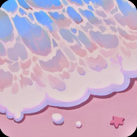 Blue And Pink Illustration, Pastel Sea Aesthetic, Pastel Art Digital, Digital Beach Art, Pink Sea Aesthetic Wallpaper, Pastel Ocean Aesthetic, Background Inspo Art, Blue And Pink Widgets, Pink And Blue Pfp