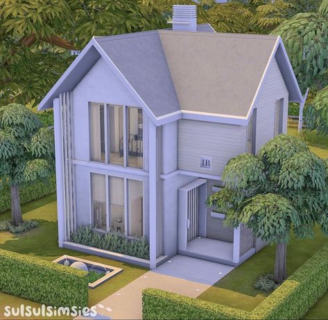 Cool Houses Sims 4, Basic Sims 4 House, Sims 4 Tiny House Floor Plans With Loft, Tiny Sims 4 House, Sims 4 Tiny House Ideas, Newcrest Sims 4 Ideas, The Sims House Ideas, Ts4 House Ideas, Cute Sims 4 Houses