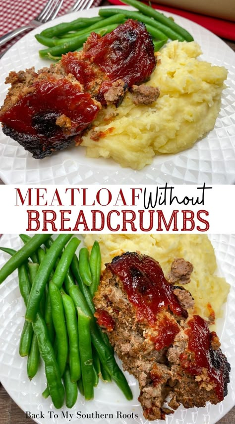 Meatloaf Without Breadcrumbs, Moist Meatloaf, Low Carb Meatloaf, Healthy Meatloaf, Low Sugar Diet Recipes, Low Carb Soup Recipes, Good Meatloaf Recipe, Low Carb Low Fat Recipes, Classic Meatloaf