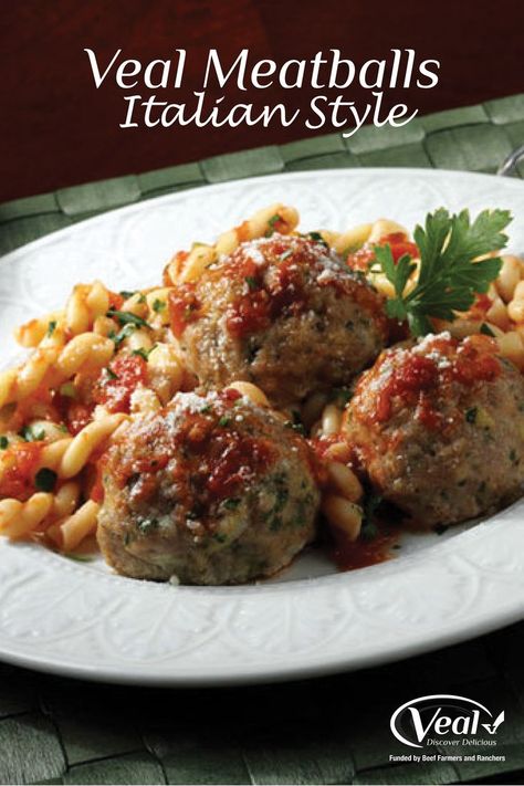 Veal Meatballs Recipe, Pasta Sandwich, Meatballs Italian, Veal Meatballs, Beef Pasta Recipes, Italian Meatballs Recipe, Minced Meat Recipe, Veal Recipes, Appetizer Meatballs