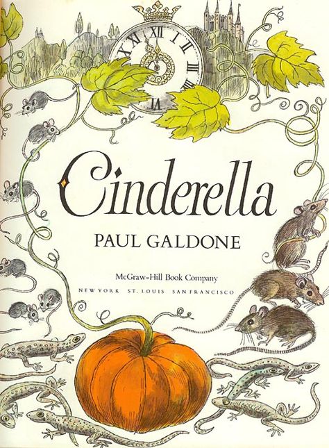 Cinderella title page by Paul Galdone Cinderella Book Illustrations, Title Page Illustration, Cinderella Book Cover, Cinderella Illustration, Cinderella Book, Cinderella Art, Illustrated Words, Fairy Tale Books, Beautiful Book Covers