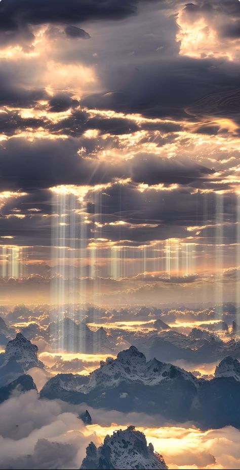 Landscape Wallpaper For Iphone, Aesthetic Sky Collage, Sunbeams Through Clouds, Sky Fantasy Aesthetic, Air Asthetics Photos, Above The Clouds Wallpaper, Heaven Asthetic Picture, Pretty Landscapes Aesthetic, Above The Clouds Aesthetic