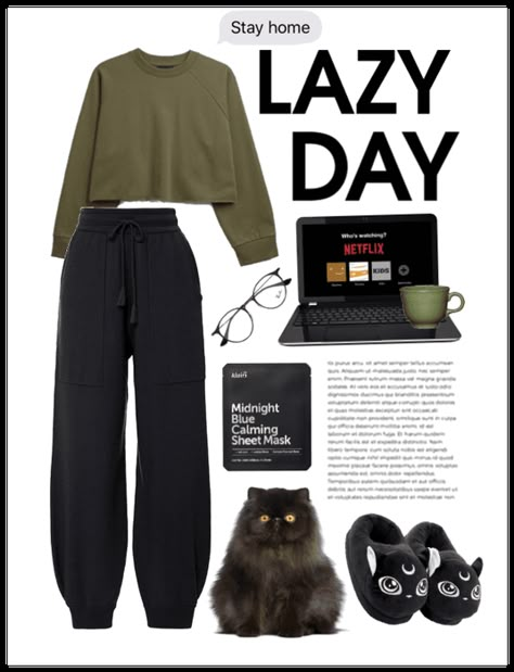 Stay Home Outfit | ShopLook #outfit #fashion #relax #inspo #chill #chic #egirl #vsco #netflix #pajamas #soft #challenge #polyvore #tiktok #staysafe #food #casual Cute Lazy Outfits For Winter Lounge Wear, Chill Stay At Home Outfits, Lazy Outfits Home, House Wear Outfits Korean, Work From Home Fits, Comfy Home Outfits Aesthetic, Stay At Home Winter Outfits, Cozy Casual Outfits Summer, Korean Casual Home Outfit