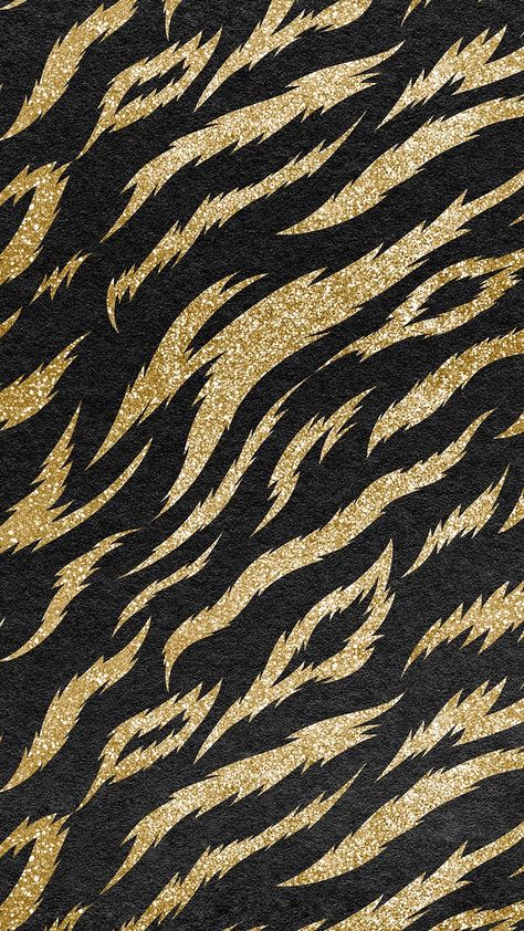 Black & gold tiger mobile wallpaper, animal skin texture background | free image by rawpixel.com / Froy Black And Gold Jersey Design, Tiger Wallpaper Iphone Aesthetic, Black And Gold Graphic Design, Tiger Pattern Design, Gold Tiger Wallpaper, Tiger Skin Wallpaper, Iphone Wallpaper Tiger, Black Gold Texture, Graphic Design Background Texture