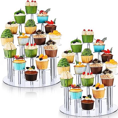 Clear Cupcake Stand, 16 Cupcakes, Cupcake Centerpieces, Acrylic Cupcake Stand, Platter Display, Wedding Theme Design, Jungle Theme Baby Shower, Cupcake Display Stand, Cupcakes Stand