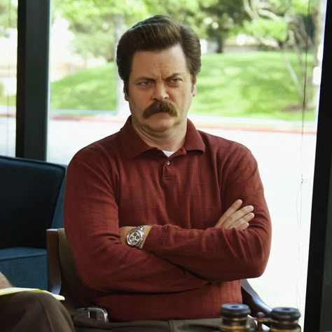 Ron Swanson Costume Ron Parks And Rec, Ron Swanson Costume, Parks And Rec Ron, Hair Dude, Duke Silver, Deadpan Humor, Park And Recreation, May Birthdays, Parks And Recs