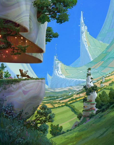 Sci Fi Landscape, Dream Landscape, Landscape Concept, Have Inspiration, 다크 판타지, Fantasy City, Fantasy Places, Fantasy Setting, Fantasy Art Landscapes