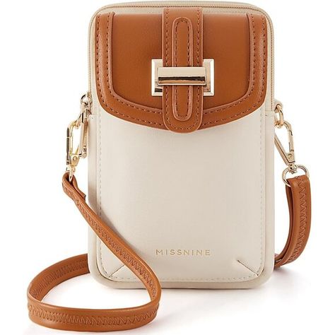 Small Crossbody Bags for Women Vegan Leather Cell Phone Beige+brown Beige Brown Color, Small Phone, Everyday Purse, Small Crossbody Purse, Travel Purse, Crossbody Bags For Women, Phone Purse, Small Crossbody Bag, Small Crossbody