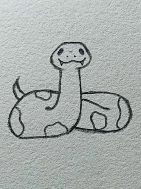 Snake Drawing, Easy Animal Drawings, Cute Easy Doodles, Goofy Drawing, Cute Sketches, Seni Dan Kraf, Easy Doodle Art, Fashion Sketch, Easy Doodles Drawings