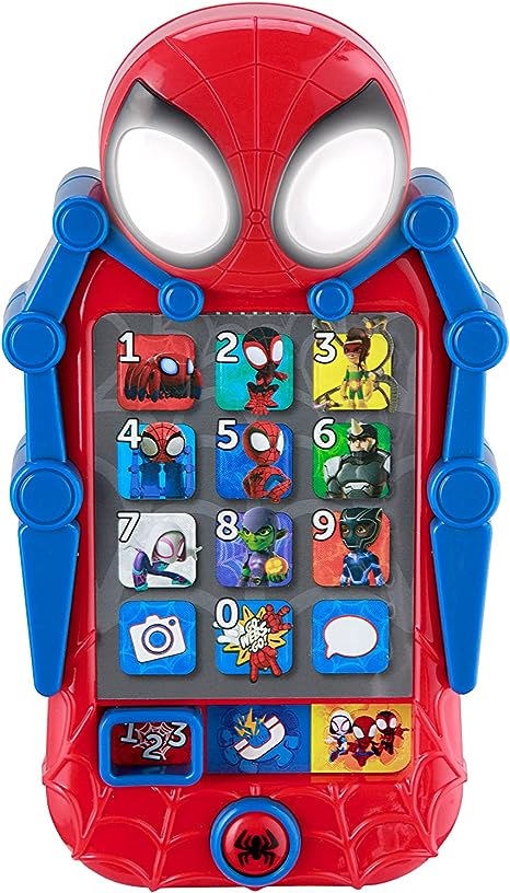 Spidey Kids Phone: This play phone features over 75 songs and sound effects built right in. Three play modes include a variety of educational games for kids! Great toddler travel toys and carseat toys during road trips, airplane rides, and more! Toddler Games: There are many ways to play number games and counting games with Spidey. Plus, this toy includes convenient built-in volume controls and automatic shut-off features for parents! Preschool Learning Games, Learning Games For Preschoolers, Toy Phone, Spiderman Gifts, Spidey And His Amazing Friends, Educational Toys For Toddlers, Educational Games For Kids, Amazing Friends, Games For Toddlers