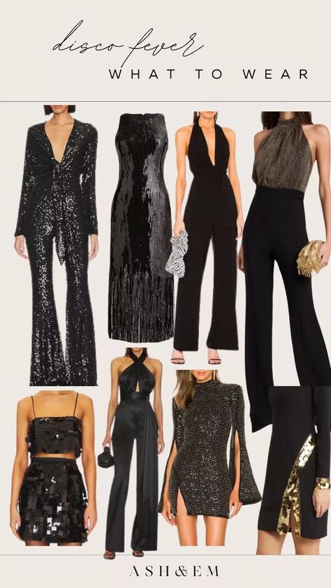 Glitz And Glam Outfit Ideas, Studio 54 Party Outfits, Disco Party Outfit Ideas, Glitz And Glam Outfit, Glam Party Outfit, 70s Party Outfit, Studio 54 Outfits, Party Outfit Formal, Christmas Party Attire